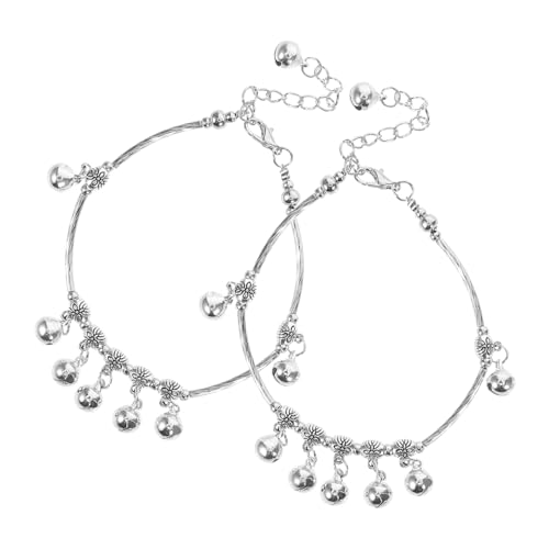 FOMIYES 2 Fußkettchen – Damen Boho Glocken Fußkette Barfußschmuck Ethnisches Hochzeits Fußkettchen Für Bauchtanz Bühnenauftritte Und Den Alltag von FOMIYES