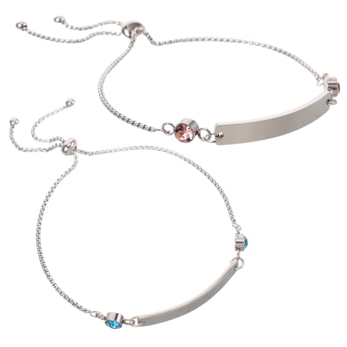 FOMIYES 2 Paar Armbänder Verstellbares Design Mit Blanker Gravur Für Selbstgemachte Namen Oder Daten – Passende Armbänder Mit Strass Anhängern Für Männer Und Frauen FOMIYES 2 Paar Armbänder Verstellbares Design Mit Blanker Gravur Für Selbstgemachte Namen Oder Daten – Passende Armbänder Mit Strass Anhängern Für Männer Und Frauen von FOMIYES