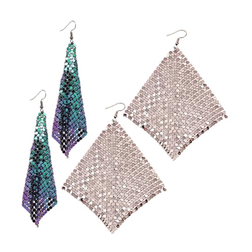 FOMIYES 2 Paar Leichte Aluminium ohrringe Damen Lange Quasten mit Funkelnden Pailletten Quadratisch Geometrisches Design Trendige Dangle Ohrringe für Festliche Anlässe und Stilvolle FOMIYES 2 Paar Leichte Aluminium ohrringe Damen Lange Quasten mit Funkelnden Pailletten Quadratisch Geometrisches Design Trendige Dangle Ohrringe für Festliche Anlässe und Stilvolle von FOMIYES
