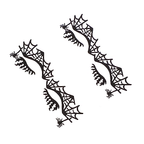 FOMIYES 2 Paar Lidschattenaufkleber Falsche Wimpern Halloween-eyeliner-aufkleber Wimpern Aufkleber Augenaufkleber Mit Halloween-motiven -augen-make-up-requisite Black Papier von FOMIYES