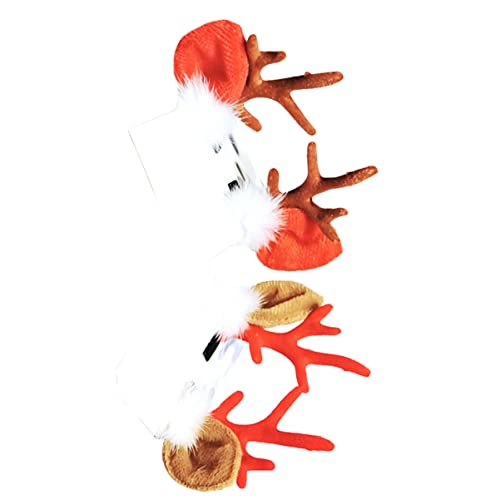 FOMIYES Haarnadel für Weihnachten Haarnadel Weihnachtsclip Set Mädchen Erwachsene Plüsch Haarschmuck Kaffee/rot von FOMIYES