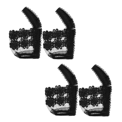 FOMIYES 2 Paare Anti rutsch Schnürsenkel für Damen High Heels Verstellbare Spitze mit Spitzen design Abnehmbare Schuhriemen für Sicheren Halt und Modische Fersenerhöhung Schwarz von FOMIYES