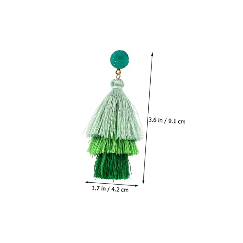 FOMIYES 2 Paare Boho Patrick's Day Ohrringe Damen Große Leichte Quastenohrringe mit Dreilagigem Tassel Festival Schmuck für Frauen und Mädchen von FOMIYES