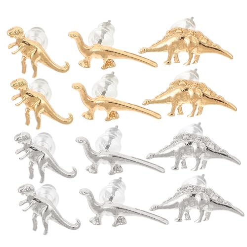 FOMIYES 2 Paare Damen Dinosaurier Ohrstecker Schmuck Leicht Modisch Vielseitig Süß Kleine Ohrringe für Alltag Geburtstag Hochzeit von FOMIYES
