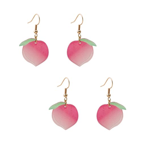 FOMIYES 2 Paare Damen Ohrstecker Wassermelonen design Kunststoff Ohrhänger Silbernadel Schmuck zum Valentinstag für Frauen und Mädchen von FOMIYES