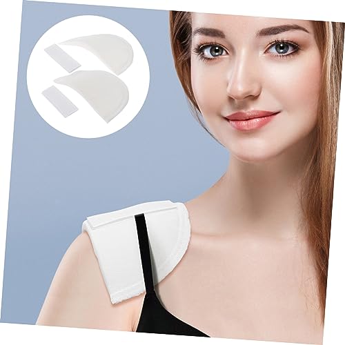 FOMIYES 2 Paare Damen Schulterpolster Rutschfestem Schwamm Selbstklebend für Blazer Anzüge und Oberbekleidung Weiße Polsterung für Stilvollen Bequemen Sitz von FOMIYES