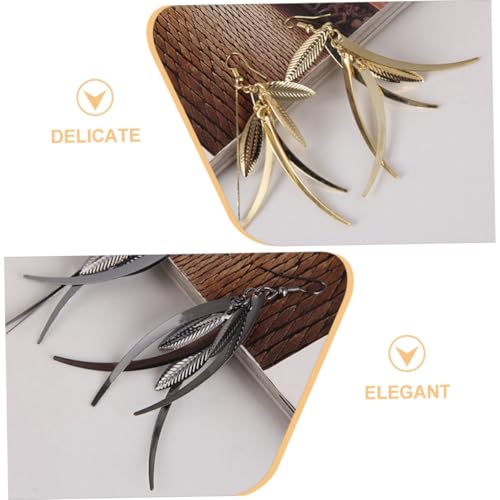 FOMIYES 2 Paare Damen Tropfen Ohrringe Design Hängende Schmuckstücke aus Langlebiger Legierung Ohrhänger Gold und Schwarz für Alltag Party Hochzeit und Besondere Anlässe von FOMIYES