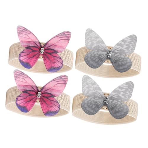 FOMIYES 2 Paare Elastische Schuhriemen mit Schmetterlingsdekor Verstellbare Sandalen Schnürsenkel für Damen Rutschfeste Praktische Bindebänder für Sicheren Halt und Modischen Komfort von FOMIYES