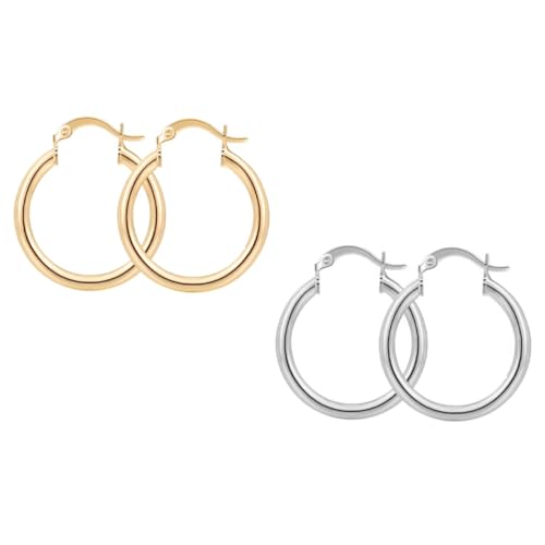 FOMIYES 2 Paare Geometrische Ohrhänger Große Runde Creolen Metall Ohrschmuck Damen Schmuck in Gold und Silber Ohrhänger für Alltag Party Hochzeit und von FOMIYES