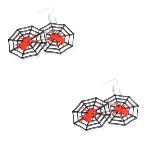 FOMIYES 2 Paare Halloween Ohrringe Damen Spinnenfigur Spinnennetz Schmuck Festival Ohrstecker Auffällige Dekoration für Party und Alltag FOMIYES 2 Paare Halloween Ohrringe Damen Spinnenfigur Spinnennetz Schmuck Festival Ohrstecker Auffällige Dekoration für Party und Alltag von FOMIYES