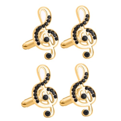 FOMIYES 2 Paare Herren Manschettenknöpfe Musiknoten Design mit Stilvolle Shirt Cufflinks für Männer Accessoires für Hochzeiten Business Besondere Anlässe von FOMIYES