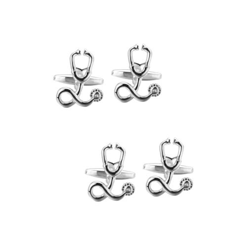 FOMIYES 2 Paare Herren Manschettenknöpfe Silberne Sleeve Nails für Formelle Anlässe Kreative Design Hochzeiten Geschäftstreffen Langlebig von FOMIYES