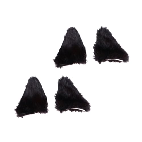 FOMIYES 2 Paare Katzenohren Haarclip Plüsch Haarspange Charmanter Haarschmuck für Karneval Party Cosplay Kostüm Zubehör von FOMIYES