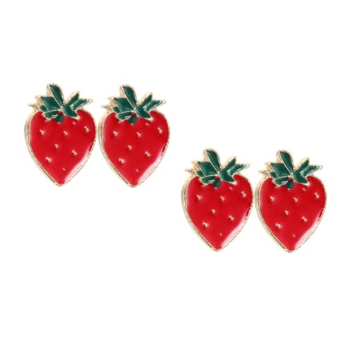 FOMIYES 2 Paare Leichtgewichtige Erdbeer Ohrringe für Frauen Lebensechter Frucht Design Ohrstecker Modischer Schmuck für Alltag und Besondere Anlässe Komfortabel und Vielseitig von FOMIYES