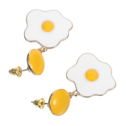 FOMIYES 2 Paare Lustige Spiegelei Ohrstecker Damen Leichtes Design Kreative Poached Earrings Alltags Schmuck Zubehör von FOMIYES
