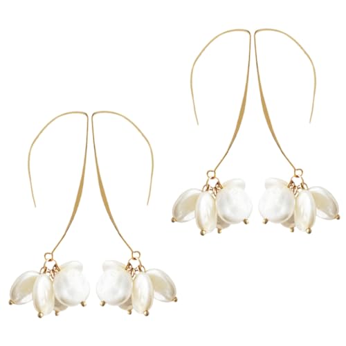 FOMIYES 2 Paare Ohrhaken Perlenohrringe Dangle Tropfen Ohrschmuck für Damen Leicht Elegant Brautschmuck Hochzeit Schmuck von FOMIYES