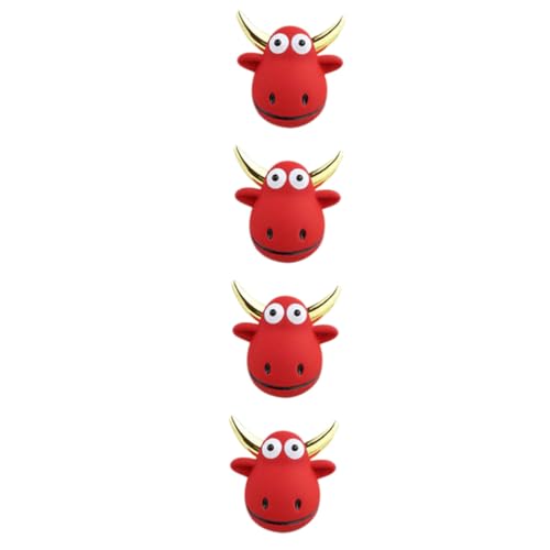 FOMIYES 2 Paare Rote Ox Ohrringe Ohrstecker Silber Damen Neujahr Schmuck Modisch Glücksbringer Festlicher Alltag von FOMIYES