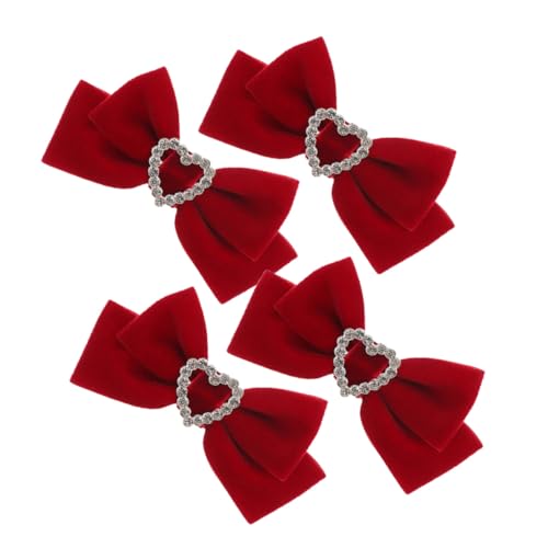 FOMIYES 2 Paare Rote Samt haarclips mit Großer Schleife Niedliche Haarklammern für Kleine Mädchen Stabile Wiederverwendbare Haarschmuck accessoires für Täglichen Gebrauch Einfach zu von FOMIYES
