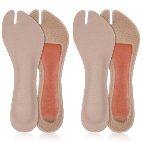 FOMIYES 2 Paare Selbstklebende Sandaleneinlagen aus Kunstleder Gepolsterte Fußgewölbe einlegesohlen Stoßdämpfende Rutschfeste Zehentrenner Pads Zuschneidbar für Flip flops und Sandalen von FOMIYES