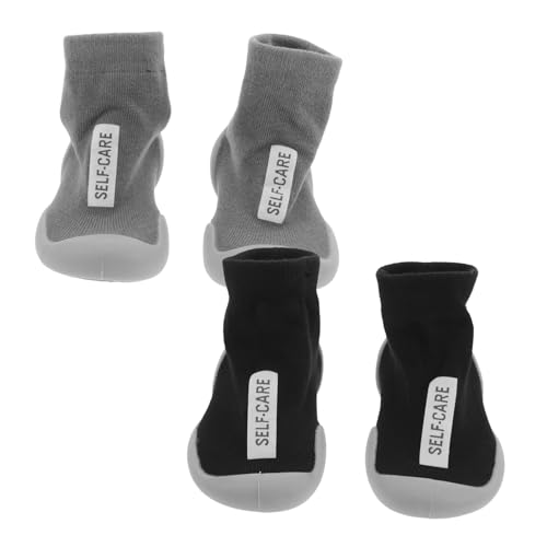 FOMIYES 2 Paare Sommer Schuhe Atmungsaktive Babysocken mit Weicher Sohle Rutschfeste Neugeborenen Lauflernschuhe für Jungen und Mädchen Innenbereich Geeignet von FOMIYES