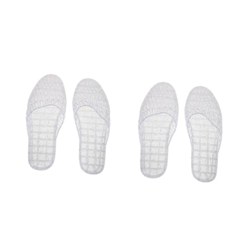 FOMIYES 2 Paare Transparente Damen Slipper mit Glitzerndem Hohlem Design Rutschfest und Atmungsaktiv Flache Sommerschuhe für Strand Bad und Indoor Leichte Geschlossene Zehen von FOMIYES