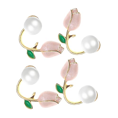 FOMIYES 2 Paare Tulpen Ohrringe mit Imitationsperlen Ohrstecker für Frauen Blumige Perlenohrringe Widerstandsfähig und Stilvoll Vielseitig Kombinierbar für Alltag und Party von FOMIYES