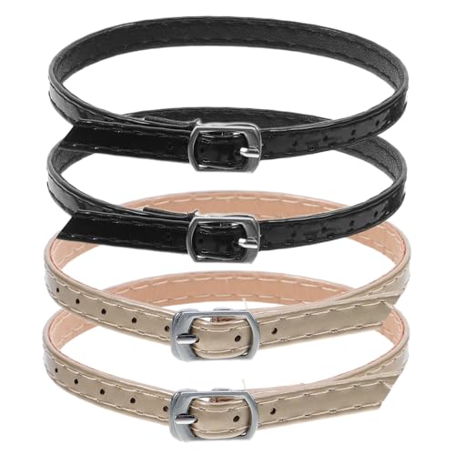 FOMIYES 2 Paare Verstellbare High Heel Schuhriemen für Damen Austauschbare Knöchelriemen in Gold und Spiegel Schwarz und Praktische Absatzbänder für Sicheren Halt und Bequemen Sitz von FOMIYES