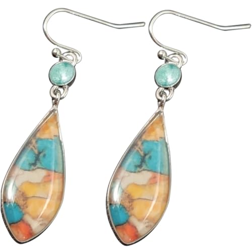FOMIYES 2 Paare Vintage Ohrhänger Bunte Ohrringe Statement Dangle Ohrringe für Damen Alltag Party Schmuck von FOMIYES
