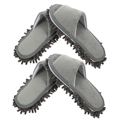 FOMIYES 2paare Moppsocken Aus Chenille-material Wiederverwendbar Für Bodenreinigung Schuhüberzüge Haushalts-reinigungswerkzeuge Praktisch von FOMIYES
