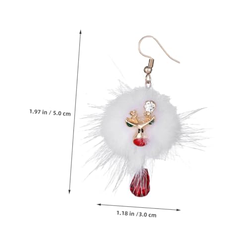 FOMIYES 2 Paare Weiche Plüsch Weihnachtsohrringe mit und Weihnachtsmann Anhänger Flauschige Bommel Kugel Ohrhänger Festlicher Schmuck für Damen Mädchen Partyaccessoires von FOMIYES