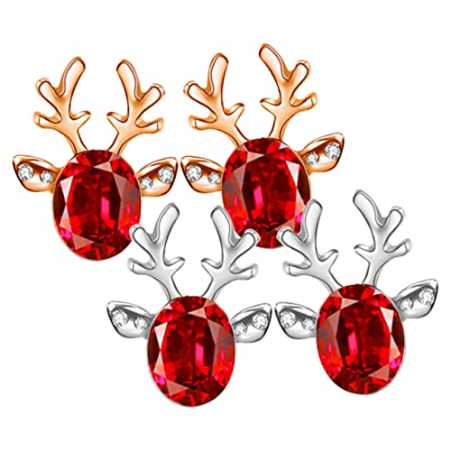 FOMIYES 2 Paare Weihnachts Ohrstecker Hirschgeweih Ohrschmuck Damen Festlich Leicht Modisch von FOMIYES