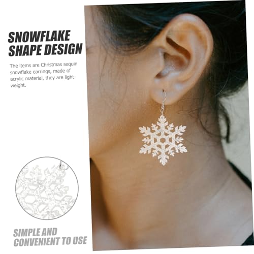 FOMIYES 2 Paare Weihnachts Schneeflocken Ohrringe Silber Sequin Ohrschmuck Damen Party Schmuck Weihnachten von FOMIYES