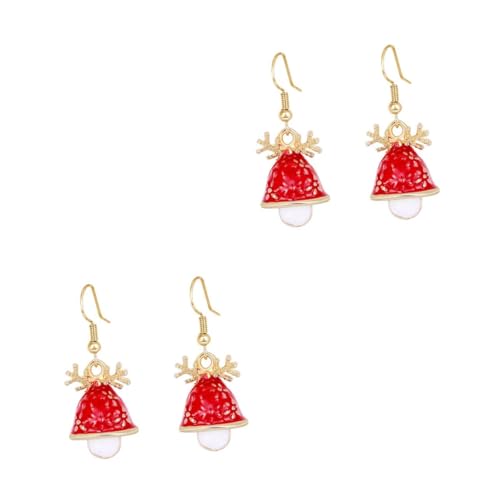 FOMIYES 2 Paare Weihnachtsohrringe Damen Weihnachtsmütze Ohrschmuck Legierung Modisch Weihnachten von FOMIYES