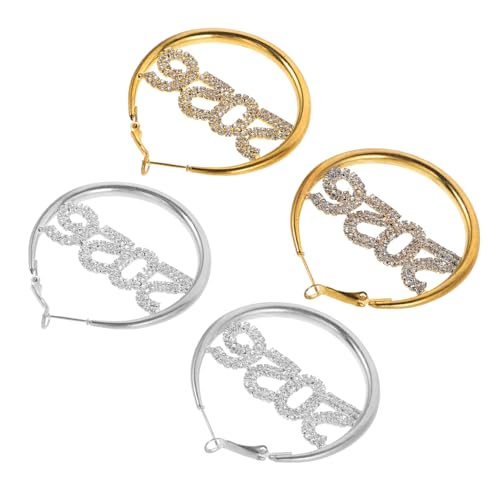 FOMIYES 2paare Strass Creolen Für Damen Mit Strasssteinen Runde Baumelnde Ohrringe Für Frauen Elegant Für Partys Und Feiertage Funkelnder Ohrschmuck von FOMIYES