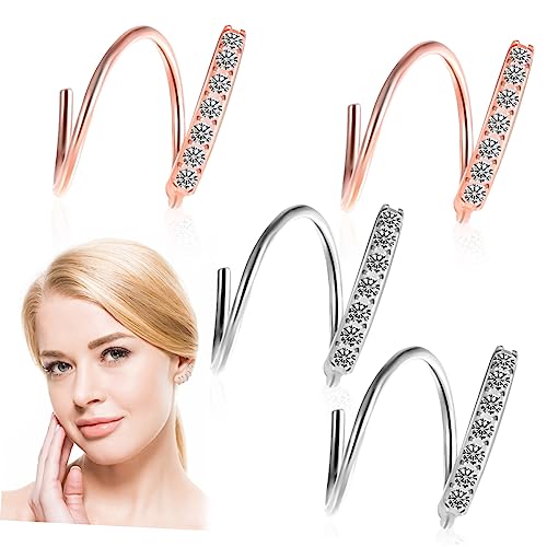FOMIYES 2 Paare Zirkonia Spring Ohrringe in Silber Roségold Hängende Ohrringe für Mädchen Modischer Ohrschmuck für Verschiedene Anlässe FOMIYES 2 Paare Zirkonia Spring Ohrringe in Silber Roségold Hängende Ohrringe für Mädchen Modischer Ohrschmuck für Verschiedene Anlässe von FOMIYES