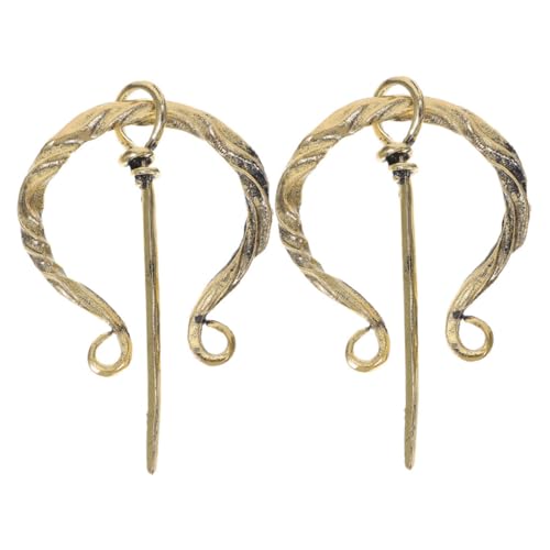 FOMIYES 2 STÜCK Brosche Mittelalterliche Umhangnadel Vintage Penannular Schal Anstecknadel Nordische Kleidung Accessoire für Damen Kostüm Abzeichen Gürtel Akzent von FOMIYES