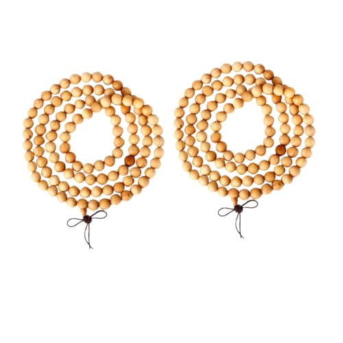 FOMIYES 2 STÜCK Natürliches Gebetsperlen Armband aus Holz Handgefertigte Meditationskette für Damen und Herren Stressreduzierendes Yoga Zubehör mit Spiritueller Bedeutung von FOMIYES