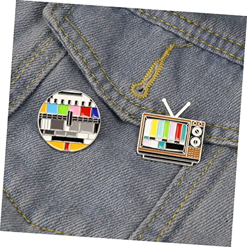 FOMIYES 2 STÜCK Retro Tv Channel Anstecknadel Langlebiger Zinklegierung Kreative Vintage Brosche als Kostüm und Kleidungsdeko Kleines für Besondere Looks und Bastelbedarf von FOMIYES