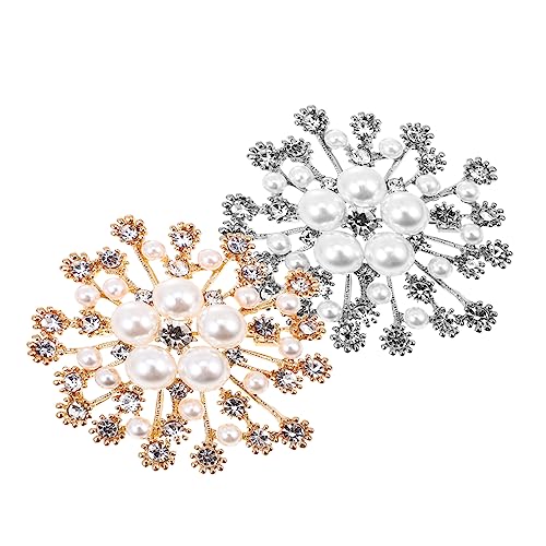 FOMIYES 2 Sätze Brosche Für Damen Perlen Rhinestone Stilvolle Kleidung Accessoires Für Weihnachten Ornamente Für Jacken Schals Taschen 2 Stücke * 2 von FOMIYES