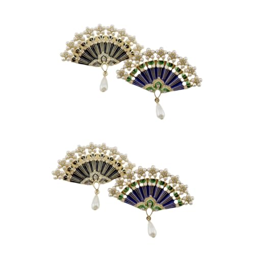 FOMIYES 2 Sätze Broschen Damen Klassische Chinesische Fächer Brosche Mit Perlen Brustnadeln Für Frauen Stilvolle Accessoires 2 Stücke * 2 von FOMIYES