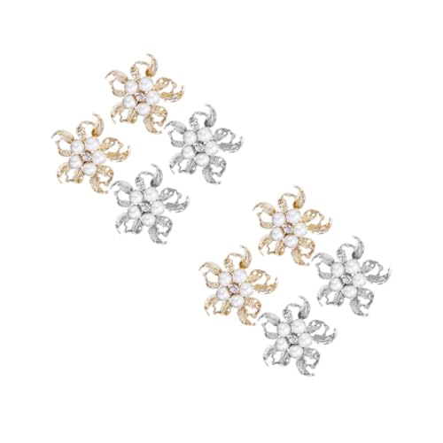 FOMIYES 2 Sätze Broschen Für Damen Hochwertige Legierungs Brosche Mit Perlen Kreatives Accessoire Für Kleidungsstücke Taschen Schals Silber 4 Stücke * 2 von FOMIYES