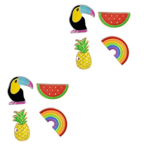 FOMIYES 2 Sätze Broschen Pin Kreative Regenbogen Ananas Brosche Cartoon Brustpin Stilvolle Dekoration Für Kleidung Für Damen Outfits 4 Stücke * 2 von FOMIYES