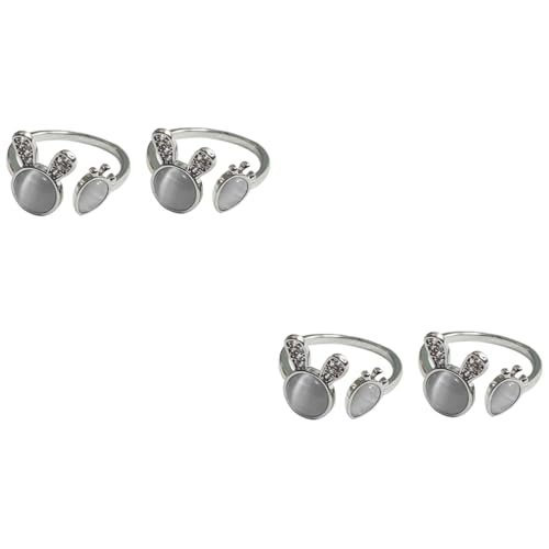 FOMIYES 2 Sätze Damen Finger Ringe Mit Kaninchen Und Karotte Verstellbarer Ring Für Mädchen Modischer Schmuck Für Alltag Leicht Und Hautfreundlich Einzigartiges Design 2 Stück * 2 von FOMIYES