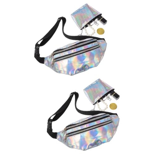 FOMIYES 2 Sätze Damen Hüfttasche Verstellbarer Gürtel wasserdichte Bauchtasche mit Fischschuppen Münzbeutel für Sport Joggen Wandern Festival Freizeit von FOMIYES