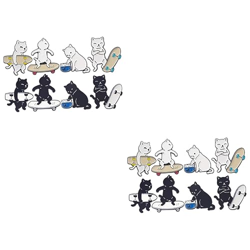 FOMIYES 2 Sätze Katzen Anstecker Süße Broschen Emaille Vielseitig Einsetzbar Für Taschen Kleidung Hüte Für Frauen 8 Stück * 2 von FOMIYES