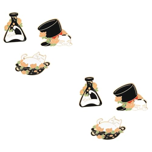 FOMIYES 2 Sätze Katzen Broschen Cartoon Emaille Anstecker Niedliche Katzen Brustpins Für Kleidung Deko Für Jacken Taschen Und 3 Stücke * 2 von FOMIYES