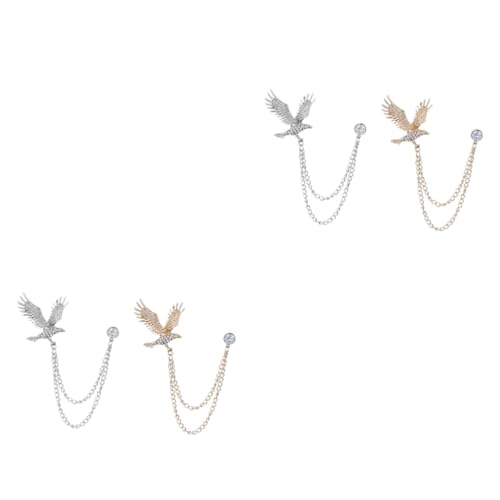 FOMIYES 2 Sätze Legierung Hängende Kette Broschen Für Anzugkragen Brosche Als Kleidungsaccessoire Gold Und Silber Für Formelle Anlässe Und Alltag 2 Stücke * 2 von FOMIYES