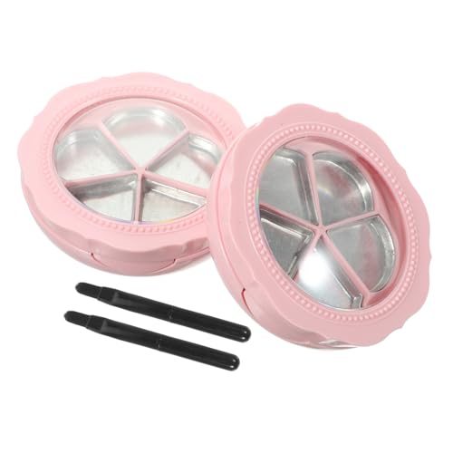 FOMIYES 2 Sätze Nachfüllbare Lidschatten und Lippenstift Box mit Pinsel Kompakter DIY Make Up Organizer für Highlighter Puder Tragbarer Kosmetik Spiegelbox für Reisen und Farbe von FOMIYES