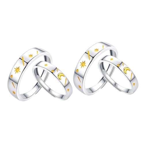 FOMIYES 2 Sätze Paarring Paar Fingerringe Verstellbarer Fingerring Verstellbare Passende Ringe Paare Versprechen Ringe Liebesringe Kreativer Ring Fingerring Kupfer 2 Stück * 2 von FOMIYES