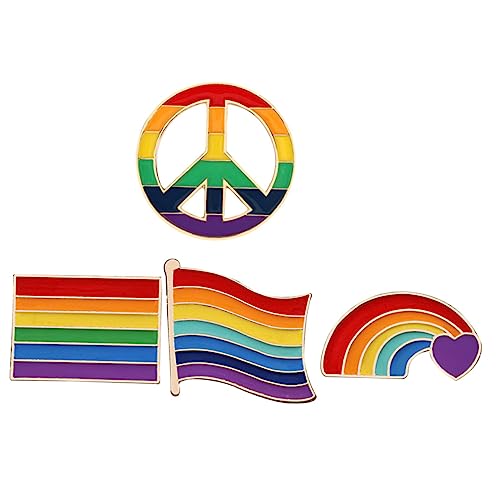 FOMIYES 2 Sätze Regenbogen Broschen Für Damen Teiliges Dekoratives Anstecknadeln Pins Für Kleidung Taschen Stilvolle Accessoires Für Pride Events Besondere Anlässe 4 Stücke * 2 von FOMIYES